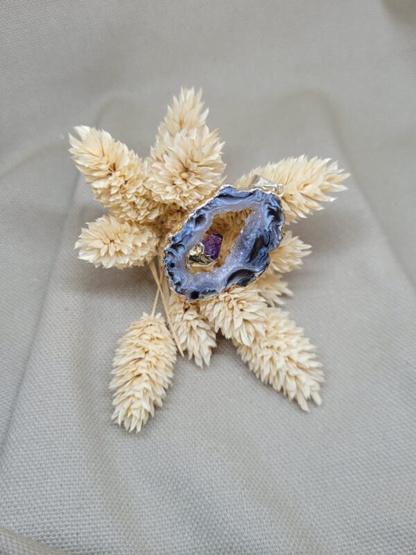 Agaat amethist hanger blauw